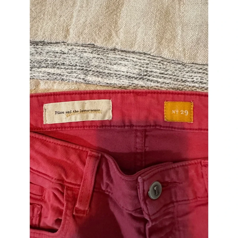 Anthropologie Pilcro and the Letterpress Preppy Slim Straight Leg Jeans Size 29